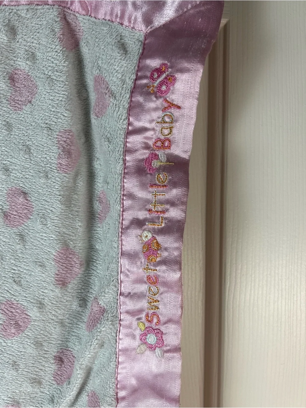 Child of Mine by Carter's Sweet Little Baby Blanket Pink White Hearts Orange